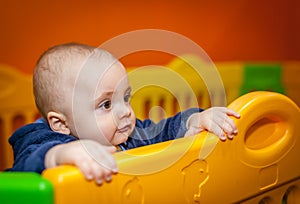 Little boy in an indoor playground