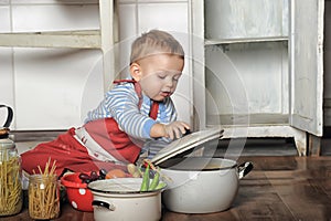 Little boy in the kitchen
