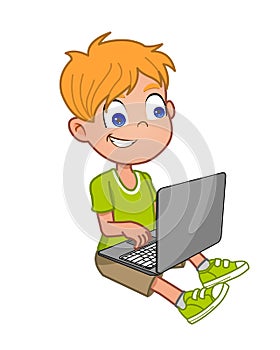 Little boy on laptop