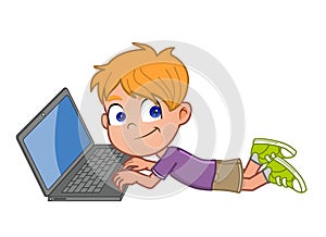 Little boy on laptop