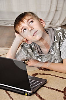 Little boy with laptop
