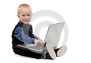 Little boy with a laptop