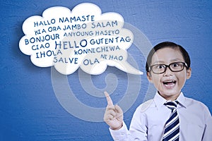 Little boy learns multilingual