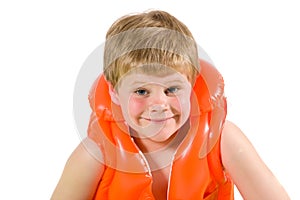 Little boy in life vest