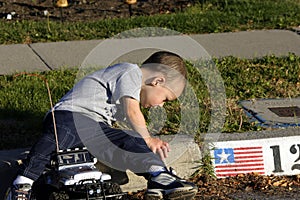 Little Boy Looking At the Ants