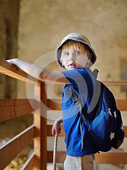 Little boy in medieval Chlemoutsi