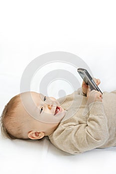 Little boy with mobile phone