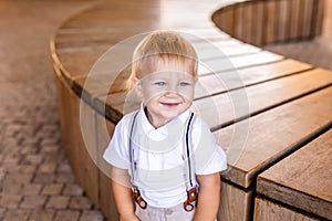 Little boy in a nice suit. Back to school. Children portrait. Stylish man in fashionable suit