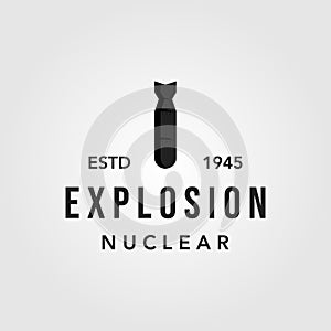 Little boy nuclear bomb logo vector icon illustration