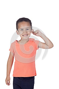 Little boy with organge shirt