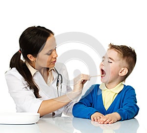 Little boy at paediatrician photo