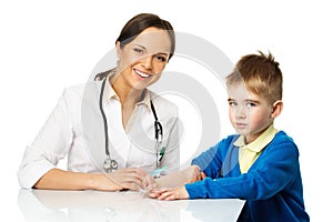 Little boy at paediatrician photo