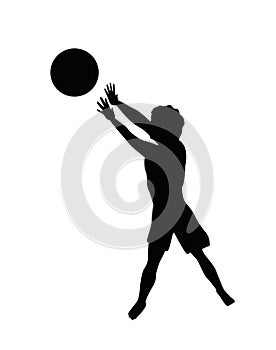 little boy playing basketball silhouette