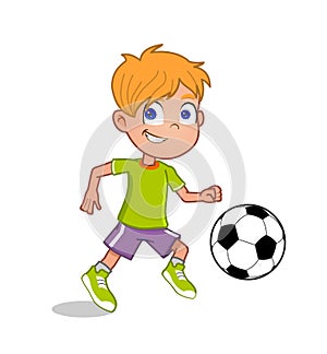 Little boy playing soccer