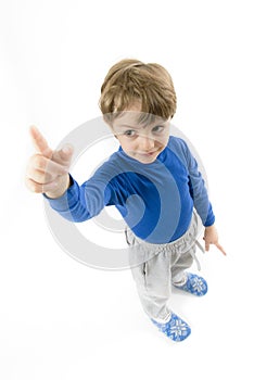 Little Boy Pointing Upwards