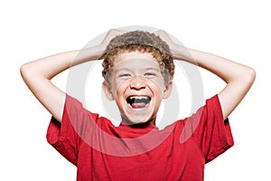 Little boy portrait laughing