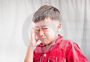 Little boy is punishing on time out at home