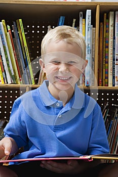 Little Boy Reading a Book