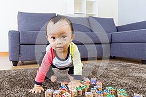 Little boy ready to jump