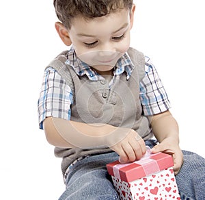 Little boy receives a beautiful gift