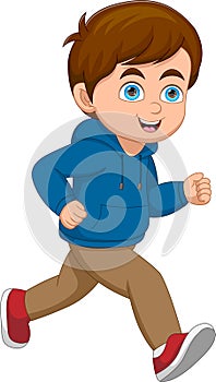 little boy running cartoon
