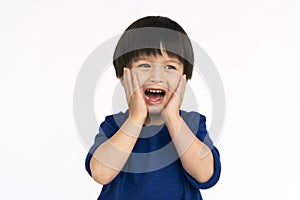 Little Boy Screeming Emotion Concept photo