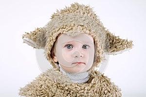 Little boy with sheep costume