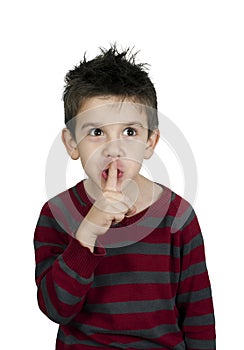 Little boy showing silence