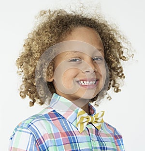 Little Boy Smiling Happiness Studio Portrait