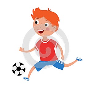 Little boy in sports uniform illustration