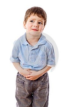 Little boy with stomach pain photo