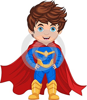 little boy in superhero costume