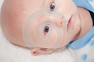 Little Boy With Sweet Face and Blue Eyes