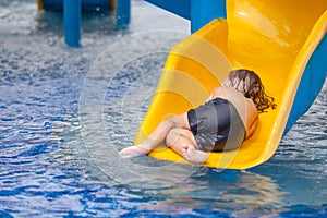 Little boy in the swimming pool