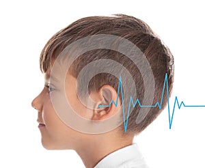 Little boy with symptom of hearing loss