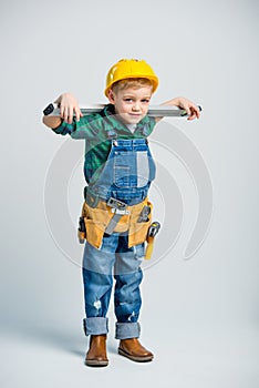 Little boy in tool belt