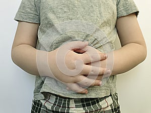 Little boy unhappy stomach ache cramp illness problem diarrhea digestion unhappy intoxication