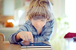 Children using digital techology photo