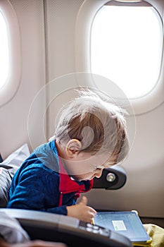 Little boy using tablet