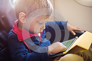 Little boy using tablet