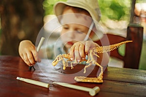 Little boy wants to be an archaeologist