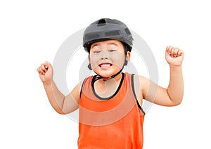 The little boy was delighted to have a new bicycle