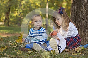 The little brother and sister love to spend time together