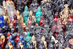 Little Buddha icons sold in a popular market of Katmandu photo