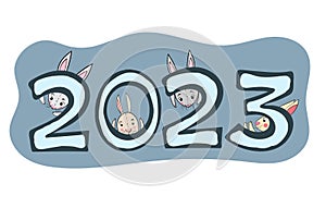 Little bunnies as a symbol of the new year