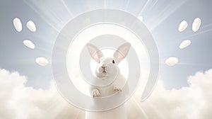 Little bunnies convey hope and renewal for Easter.AI Generated