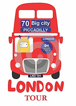 little bus london tour t shirt print vector art