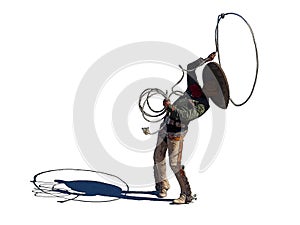 Little cowboy demonstrating roping clipart photo