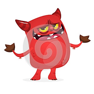 Little cartoon devil. Halloween devil caracter illustration. photo