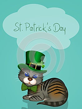 Little cat celebrate St. Patrick`s day